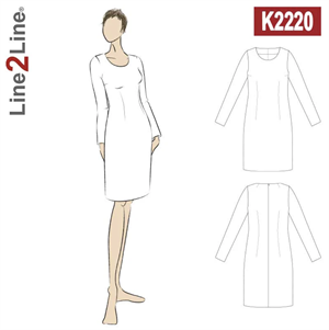 Line2Line snitmønster - K2220 Klassisk kjole
